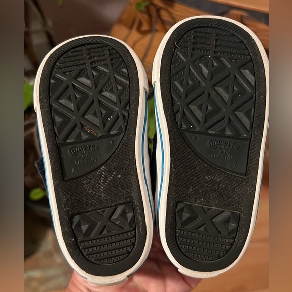 Converse All Star Blue Hi Top LaceUp Shoes Big Ligo Infant Sz 7 - Picture 5 of 9